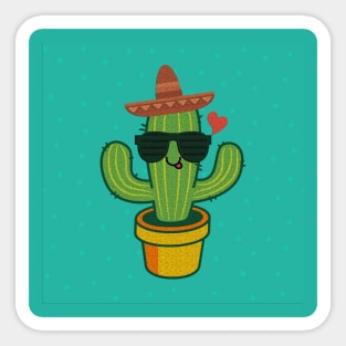 Cactus with hearts dances for gardeners and plants Sticker